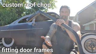 Ford Shoebox custom : How to fit door window frames with angled B pillars