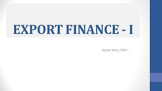 Export Finance I