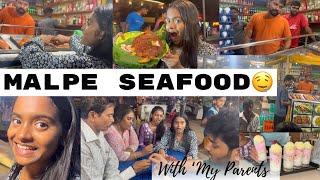 Malpe SeafoodWith My Parents| Rakshita Tulu Talks #rakshita #mangalore #udupi #malpebeach #seafood