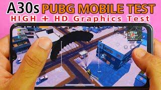 Samsung Galaxy A30s PUBG MOBILE TEST | High + HD Graphics Test