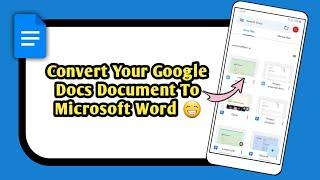 Convert Google Docs As Microsoft Word File