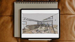 Dreamy Interior Sketch Time-lapse with Tips