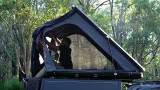 San Hima Hard Shell Rooftop Tent - How to set up #vicoffroad #camping #overlanding #outdoor