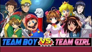 M.U.G.E.N. Battles | Mario/Naruto/Kyon/Syaoran Li vs Peach/Hinata/Haruhi/Sakura Kinomoto