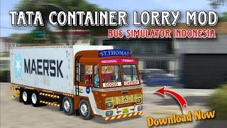 Download TATA 12 wheel container lorry mod for BUSSID