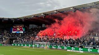 Norwegian ultras put on a pyro show. Viking FK vs Vålerenga IF  2/9/23 Eliteserien, Stavanger