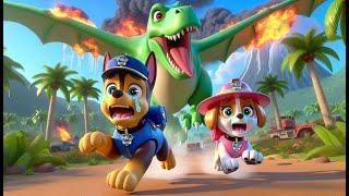 Paw Patrol Ultimate Rescue | CHASE x SKYE Lost In Jurassic World?! Very Funny Story | Rainbow 3