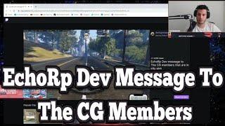 EchoRp Dev Message To The CG Members | No-Pixel 3.1