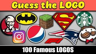 Guess the logo in 3 seconds..! | 100 famous logos | Logo quiz