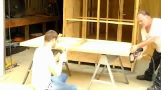 Building a shed. Small storage shed construction.