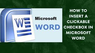 How to Insert a Clickable Checkbox in Microsoft Word #MicrosoftWord #gsitworlddotcom