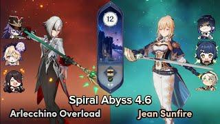 Arlecchino Overload Carry & Jean Sunfire | Genshin Impact Spiral Abyss 4.6