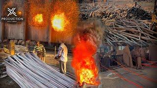 How Steel is Made! Inside Steel Mills & Iron to Steel Production Process | SkillForge Production