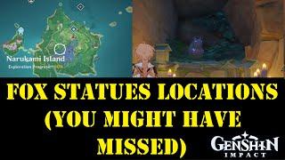 narukami island fox statues locations you might have missed genshin impact 100 exploration