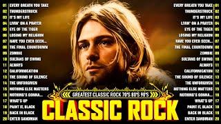 Best Classic Rock Songs 70s 80s 90s  Nirvana, Guns N Roses, Bon Jovi, Metallica, Queen, ACDC