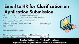 Email to HR for Clarification on Application Submission - @Emails In English - EIE