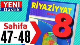 Riyaziyyat 8 ci sinif seh 47-48 Kvadrat Tənliklər Tenlikler / dersimiz riyaziyyat