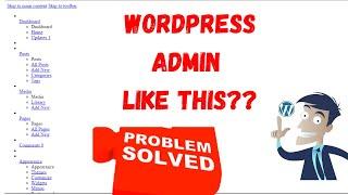 WordPress Admin Panel Dashboard not loading correctly | wordpress admin not loading css/js