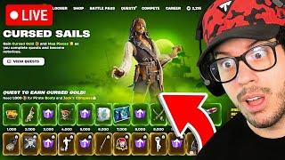 LIVE! - NEW *PIRATES OF THE CARIBBEAN* BATTLE PASS UPDATE in FORTNITE! (And Most Wanted #ad)