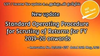Standard Operating Procedure for Scrutiny of Returns for FY 2019 20 onwards