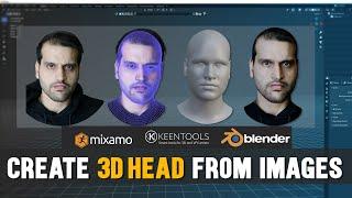 How to Create a 3D Head in Blender and Attach 3d Head to Mixamo Model l Keen Tools Tutorial