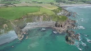 A morning at the sea before the rain, Copper Coast Waterford Ireland cinematic DJI Air 2S