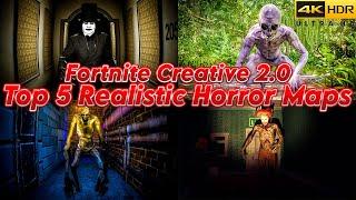 Top 5 Realistic Scary Horror Maps Fortnite Creative 2.0 (Map Codes In Description) [PS5 4K]