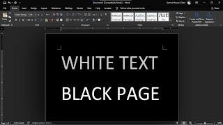 How to Turn Microsoft Word Black Background White Text 