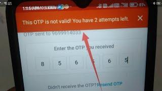 How to fix This OTP is not valid! You have 2  attempts left. problem solve in dream11