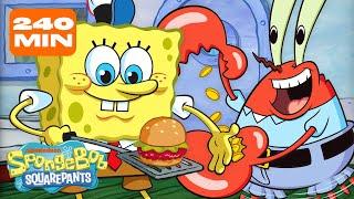 SpongeBob Working at the Krusty Krab for 4 HOURS Straight  | @SpongeBobOfficial