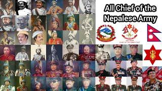 Chief of the Nepalese Army | Chief General, Commander-in-Chief and Chiefs of the Army Staff of Nepal