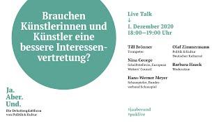 #JaAberUnd: Brauchen Künstlerinnen und Künstler eine bessere Interessenvertretung? - Livestream