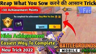 Easyway To Complete (Reap What You Sow) Hide Achievement, Trick To Complete Hidden Achievement BGMI