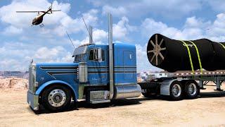Peterbilt 379 - (Moving a Huge Pipe) - CAT Power - American Truck Simulator