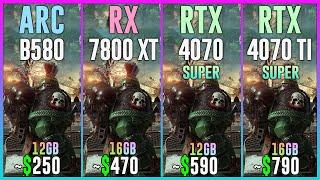 INTEL ARC B580 vs RX 7800 XT vs RTX 4070 SUPER vs RTX 4070 TI SUPER - Test in 25 Games