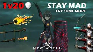 New World: Maple Tank v20 - *SNS/FL + Wall Tank* 1v20 No Healer (World Record HP) STAY MAD! HAHA