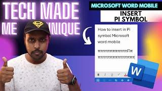 How to insert Pi symbol in Microsoft word mobile | insert Pi symbol on Microsoft word mobile