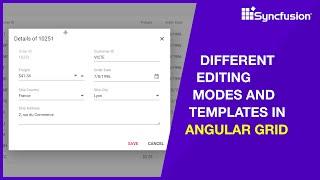 Different Editing Modes and Templates in Angular Grid