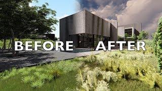 LUMION 8 Pro BEFORE/AFTER Render Tutorial Modern Brutalist House