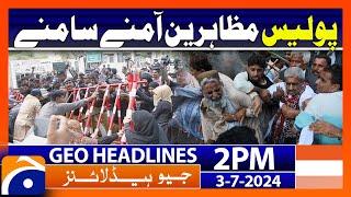 Teachers protest in Karachi for regular employment status | Geo News 2 PM Headlines | 3rd July 2024