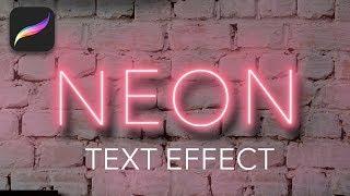 NEON Text Effect | Procreate Text Effect Tutorial