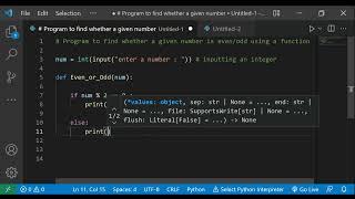 Python Program to find Even/Odd numbers using function!