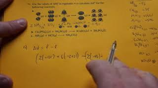 Ch 6 79 and 81 Enthalphy Calculation with Hf 's Zumdahl Chemistry 9th. Edition