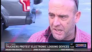 Truckers protest electronic logging devices