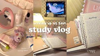 5am study vlog  5am morning routine, cafe study, lots of studying, hauls and more