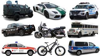 Police Vehicles NAMES | Police Cars Vocabulary For Toddlers | Police Vehicles Vocabulary