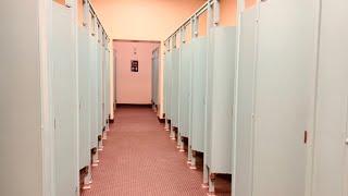 Vintage Women’s Restroom Tour | Lots of Toilet Flushing | Santa Anita Park, Arcadia, California, USA