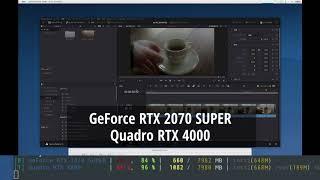 DaVinci Resolve Studio Multiple GPU Playback Test (Quadro + GeForce)