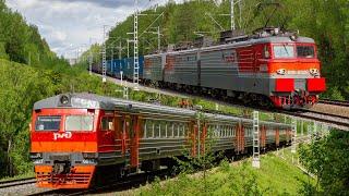 Russian Railways: summer nature and two cute trains