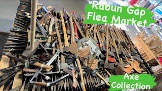 Massive Axe Collection at the Rabun Gap flea market Vlog / Treasure Hunt With Me Video for Antiques